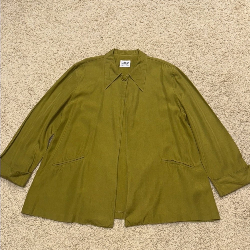 Vintage Laundry Oversized Olive Green Caped Jacket - Picture 8 of 8